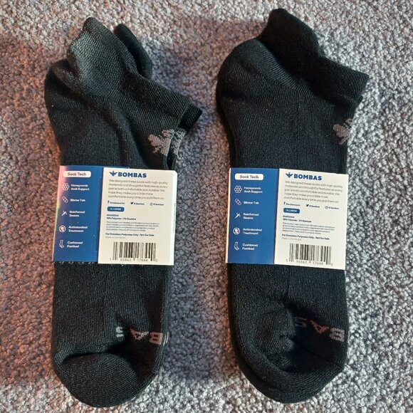Black Bombas Ankle (Sock Tech) Socks XL (2 Pairs)  ***𝑺𝑶𝑳𝑫*** - Picture 2 of 4